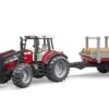Bruder 02046 Tractor MF Tractor 7480 Met Voorlader En Houttransporter 2 Bruder 02046 Tractor MF Tractor 7480 Met Voorlader En Houttransporter -Overdekte Speelgoeds Winkel bruder 02046 massey ferguson 7480 met voorlader en trailer