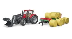 Bruder 03198 Case IH-Optum 300-CVX Met Voorlader En Platte Hooiwagen 7 Bruder 03198 Case IH-Optum 300-CVX Met Voorlader En Platte Hooiwagen -Overdekte Speelgoeds Winkel bruder 03198 case IH Optum 300CVX met voorlader en balenwagen 2