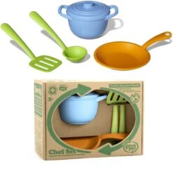 Green Toys Green-Toys Chef Kok-set Pannen-set -Overdekte Speelgoeds Winkel chef kok set green toys 3