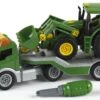 Dieplader + Tractor John Deere Met Voorlader – Constructiespeelgoed – Theo Klein 3908 -Overdekte Speelgoeds Winkel dieplader met tractor john deere theo klein 3908