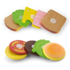 Vigatoys Hamburger En Sandwich -Overdekte Speelgoeds Winkel hamburger en sandwich vigatoys v0810 1 1