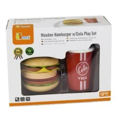 Hamburger Met Beker Cola Vigatoys -Overdekte Speelgoeds Winkel hamburger met beker cola vigatoys v1602 1 1
