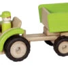 Houten Tractor Met Aanhanger Groen -Overdekte Speelgoeds Winkel houten tractor met aanhanger pintoy 55941
