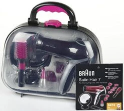 Braun Kappersset In Koffer -Overdekte Speelgoeds Winkel kappersset braun satin hair 7 koffer theo klein 5872 1 1