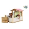 Kidsglobe Paardenbox Paardenstal 1 Box Rose/Wit -Overdekte Speelgoeds Winkel kids globe 610206 paardenbox roze paardenstal 8713219361238