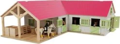Kidsglobe Paardenstal Met 4 Boxen En Berging Rose/Wit -Overdekte Speelgoeds Winkel kidsglobe paardenstal hoekmodel 8713219362167 1