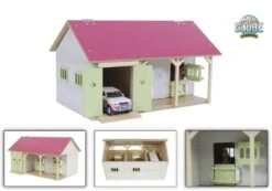 Kidsglobe Paardenstal Met 2 Boxen En Berging Rose/Wit