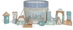 Little Dutch Houten Blokkenton Blauw LittleDutch -Overdekte Speelgoeds Winkel little dutch 4413 blauw houten blokken in ton