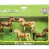 Paarden Set Van 4 Stuks Kidsglobe Schaal 1 : 32 -Overdekte Speelgoeds Winkel set 4 paarden kidsglobe 1
