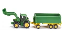 Siku 1843 Tractor John Deere Met Frontlader En Aanhangwagen Schaal 1 : 87 -Overdekte Speelgoeds Winkel siku 1843 tractor john deere met frontlader en aanhangwagen 1
