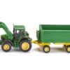 Siku 1843 Tractor John Deere Met Frontlader En Aanhangwagen Schaal 1 : 87 -Overdekte Speelgoeds Winkel siku 1843 tractor john deere met frontlader en aanhangwagen