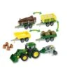 Theo Klein 3907 – John Deere Tractor Met Voorlader, Aanhanger (4 Modules) En Ploeg -Overdekte Speelgoeds Winkel theo klein 3907 John Deere tractor met aanahngwagen 4modules plus ploeg
