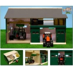 Kidsglobe Tractorwerkplaats Met Berging Schaal 1 : 32 -Overdekte Speelgoeds Winkel werkplaats met berging kidsglobe 610410