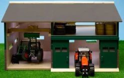Kidsglobe Tractorwerkplaats Met Berging Schaal 1 : 32 -Overdekte Speelgoeds Winkel werkplaats met berging kidsglobe 610410 3